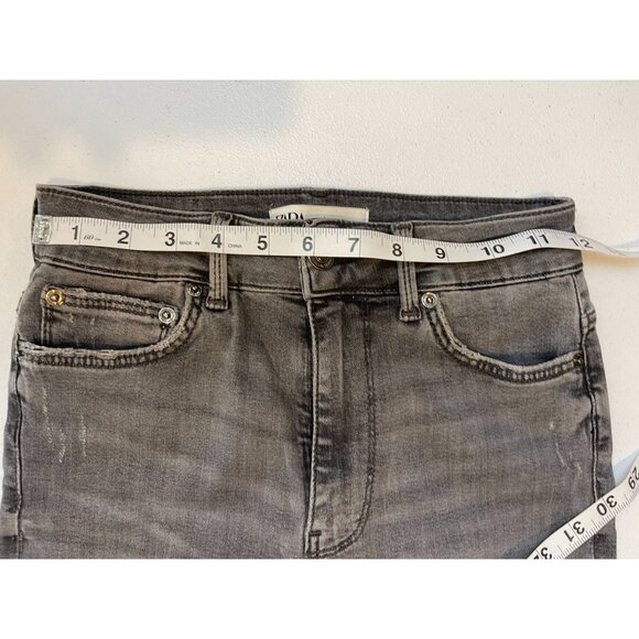 Zara Womens Jeans The High Waist Skinny Denim Distressed in Lead Grey Size USA 4 - Picture 7 of 12